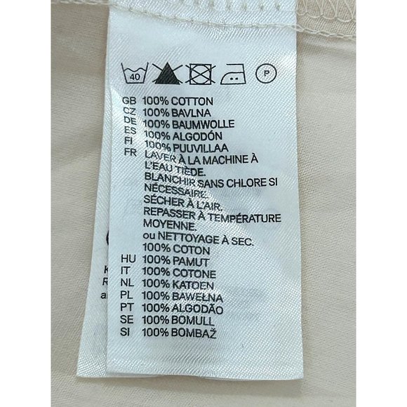 H&M Women’s Mini Dress 2 Peach Button Down 3/4 Sleeve Roll Tab Band Collar VNeck - Picture 8 of 14